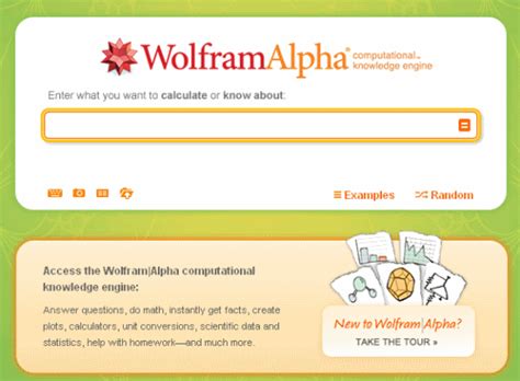 wolfram search engine.